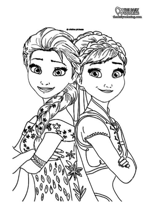 anna and elsa to color